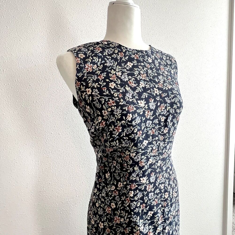 Pendleton Knockabouts Full Lined Dress Sz 12 Floral Blue Style K716 Measurements